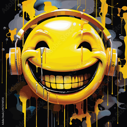 3D sticker emojy angry, white background