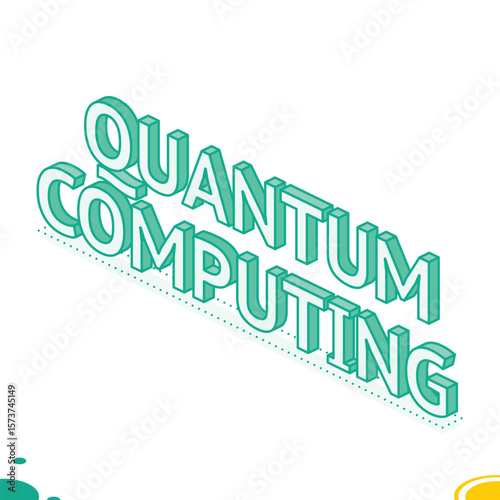 Isometric words Quantum Computing. Advanced technology, future computing power, and innovative solutions with quantum mechanics.