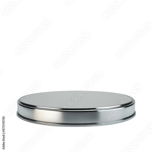 Silver Display Platform on Transparent Background for Futuristic Product Mockups and Promotions