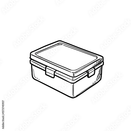 Rectangular food storage container with lid in simple design  