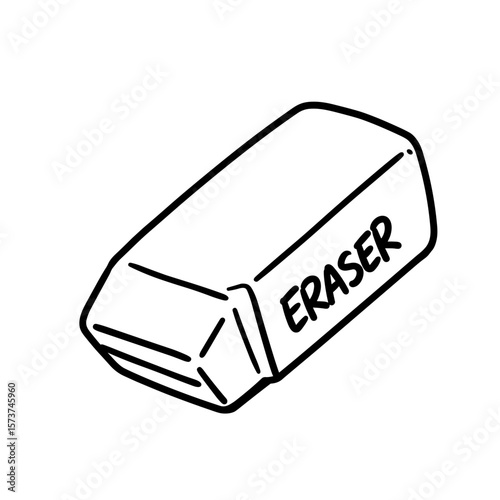 Eraser in simple line drawing style 