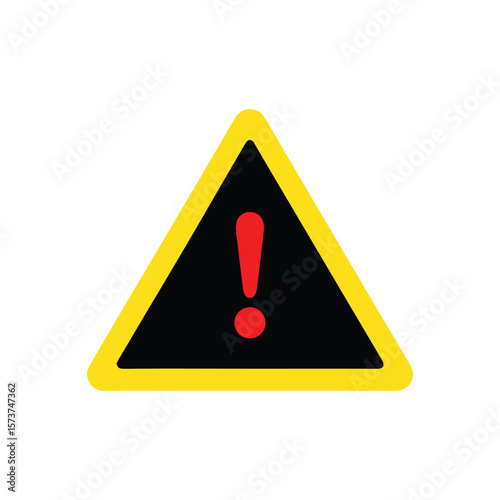 Yellow triangle warning signs with an exclamation mark are a universal symbol for road hazards and general caution simple flat black bold silhouette of triangle exclamation vector icon illustration on