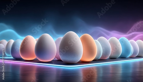 Eggs in Neon Light