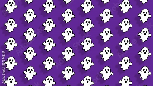 Halloween Icons Background Loop Animation in 4K Resolution — Minimal and Seamless.
シームレスループするハロウィンアイコンのパターンアニメーション