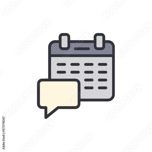 Appointment Reminder With Calendar And Speech Bubble On Transparent Background