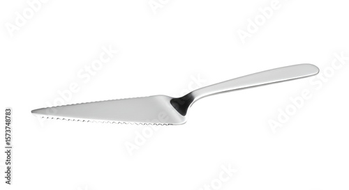 Stainless Steel Cake Server with Serrations.