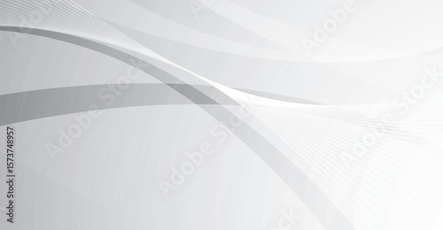 Subtle silver gradient background features curving lines and delicate linear patterns evoking a sense of elegant movement and visual depth within its refined composition