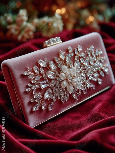 Elegant blush pink clutch