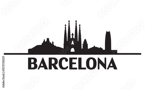 Barcelona Skyline Silhouette A Captivating Image Featuring Cityscape Buildings and Landmarks Expressing Urban Beauty and Architectural Elegance