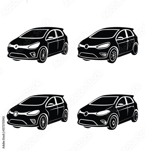Front car silhouettes