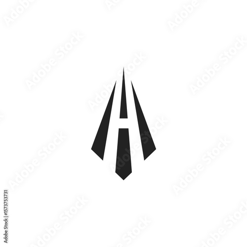 Free Download Creative H or A Letter Logo Design with Swoosh Icon Vector. - GFXLoad