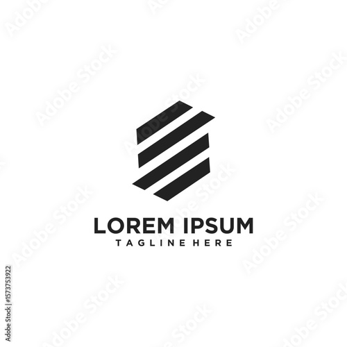 elegant modern letter s logo with simple striped style element template vector design