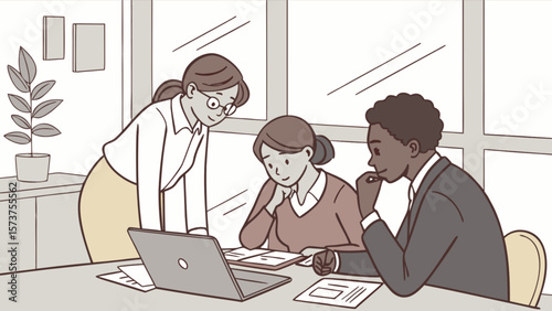 Business team meeting collaboration teamwork project management office diverse group discussion brainstorming strategy