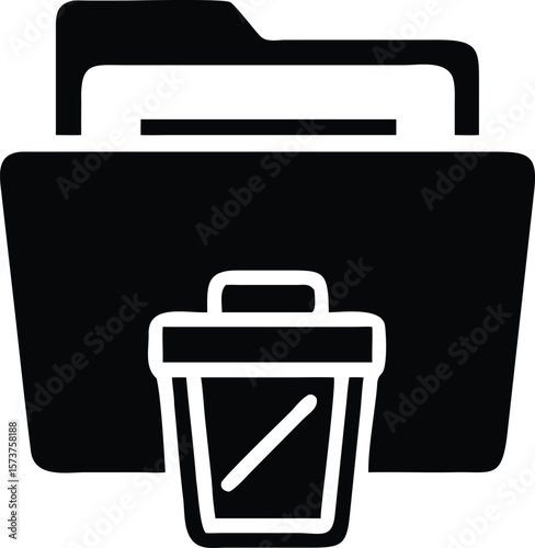 Folder and trash can icon