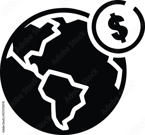 Global business economy dollar sign icon