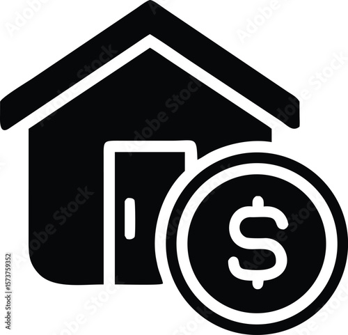 Home finances and real estate investment icon