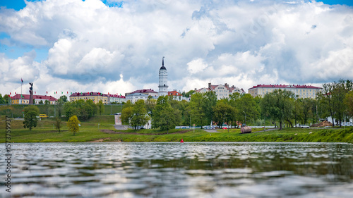 Wallpaper Mural historical center of the city of Mogilev above the river.  Belarus Torontodigital.ca