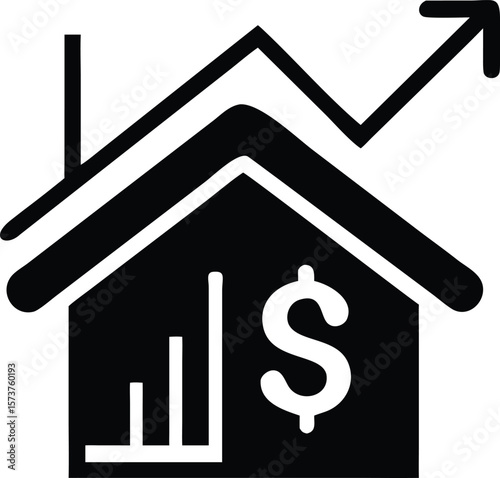 Real estate investment and financial growth icon