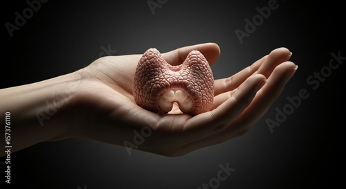 Hand shows and holds human Thymus gland