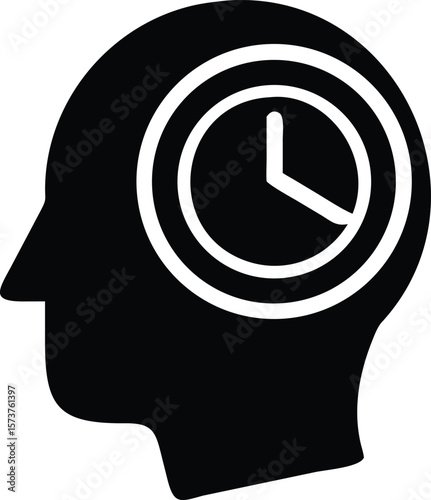 Time management and mental awareness icon