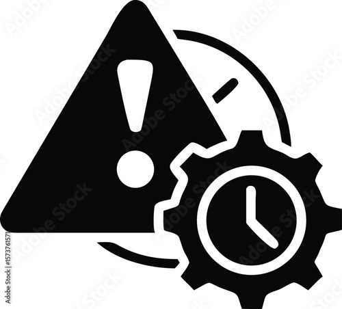 Warning time management icon