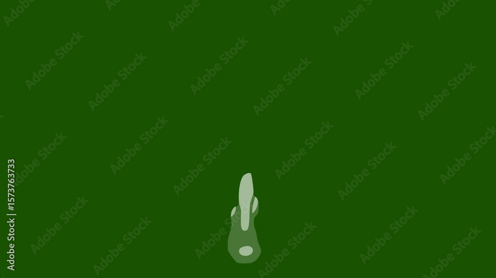 Smoke Burst Animation, cloudy pop-up explosion with tapered ribbon sparkles, green screen stylish vector motion graphics for creative festive decorative and modern explainer video sparkling visuals.
