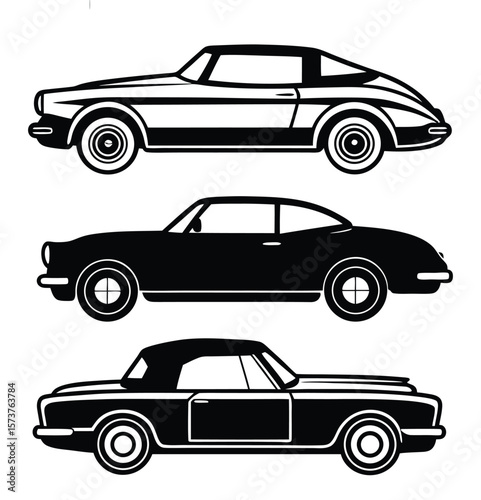 Classic car silhouettes