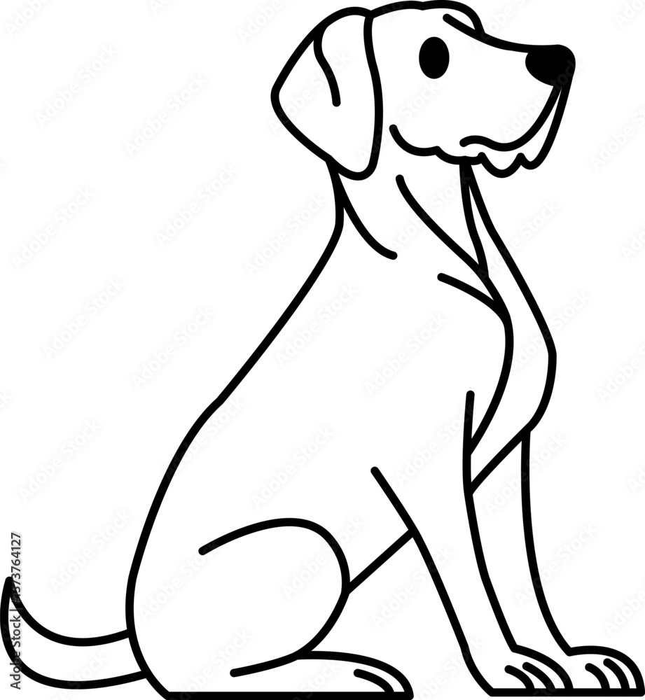Obraz premium black and white illustration icon of a Labrador Retriever