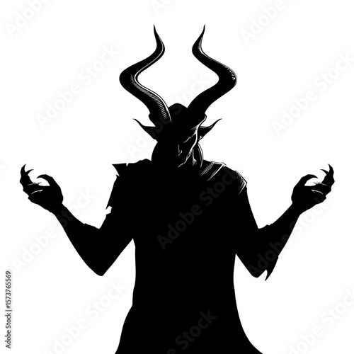 Silhouette of a demon vector illustration