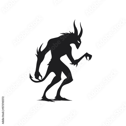 Silhouette of a demon vector illustration