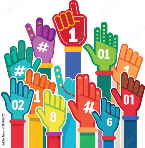 colorful hands vector illustration