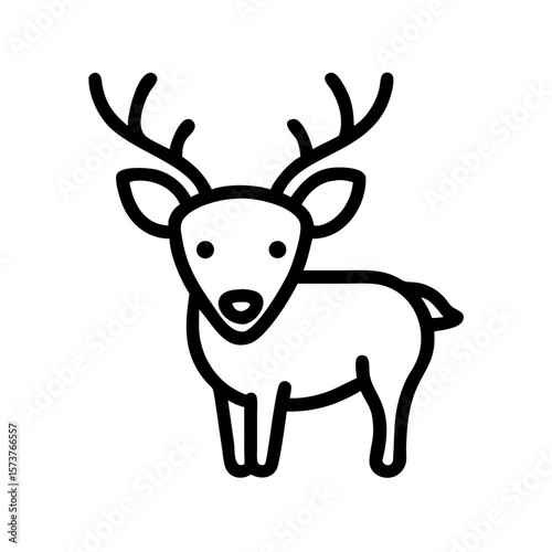 Line drawing of a deer with antlers in minimalist style  
