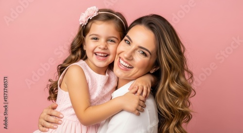 A mother and her daughter share a happy moment together