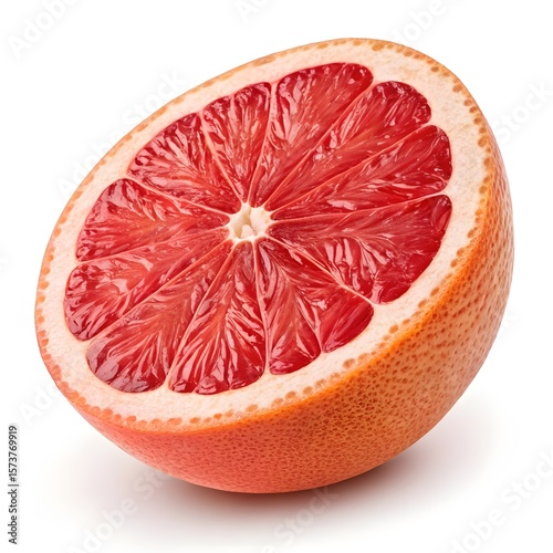 Ruby Refresh – Vibrant Ruby Red Grapefruit with Zesty Appeal on White Background