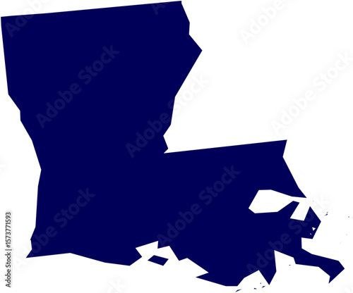 Navy Map of Louisiana - USA State Vector in SVG