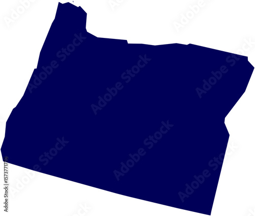 Navy Map of Oregon - USA State Vector in SVG