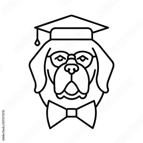 Bison head vector line art