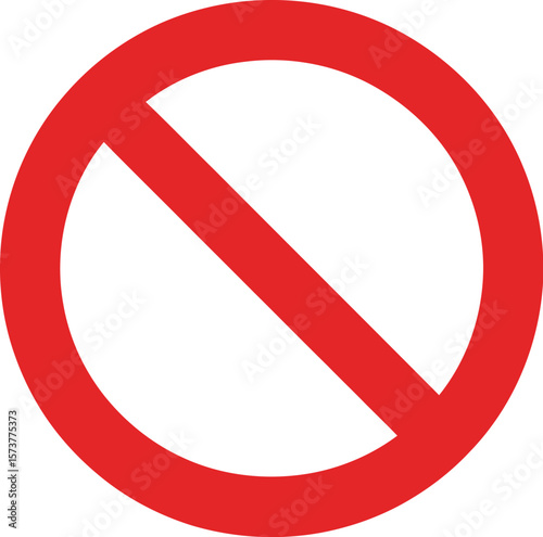A red circle with a diagonal line through it, indicating a prohibition or restriction sign