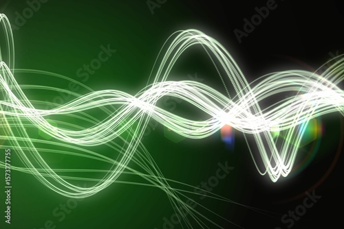 Curved laser light design in green