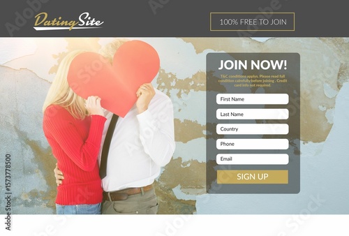 Subscription form on dating site