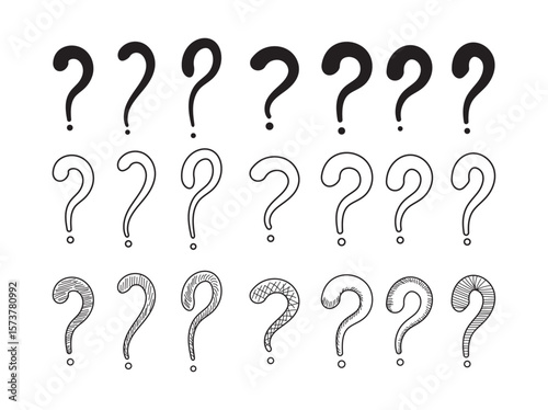 Illustration of a set of question mark variations.
