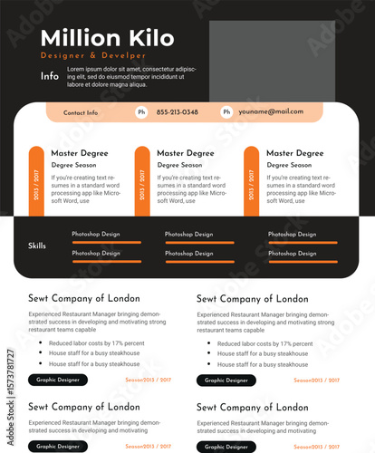 website template design resume cv