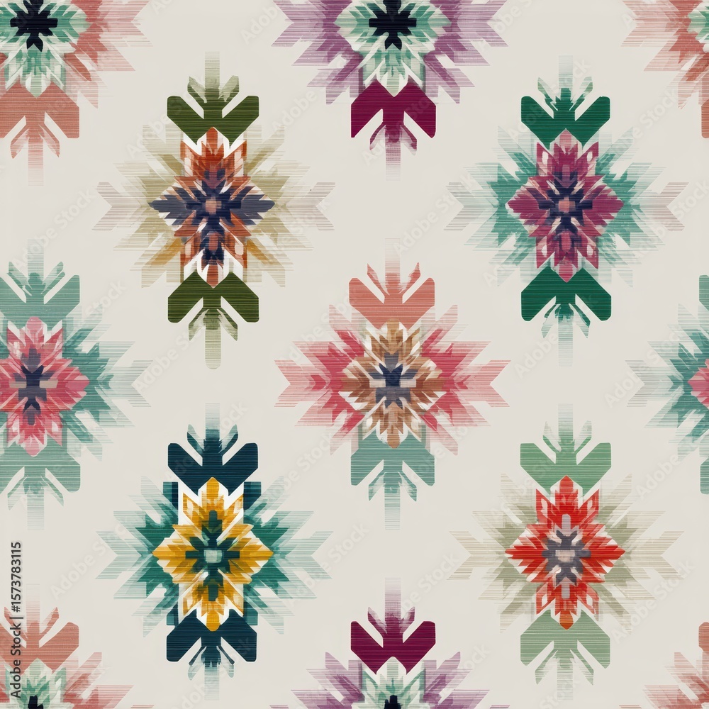 Fototapeta premium Colorful Geometric Pattern with Abstract Shapes and Rich Textures