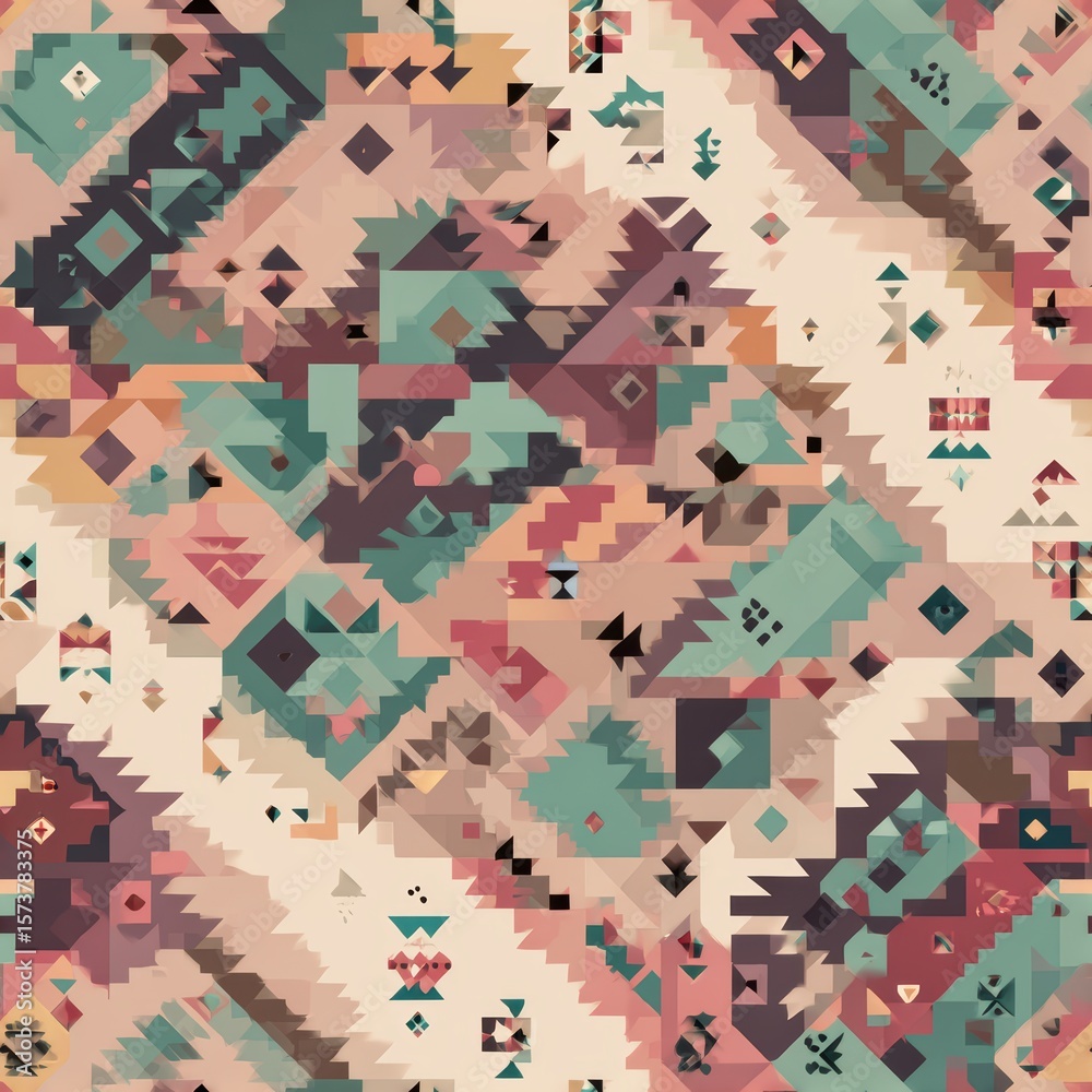 Fototapeta premium Abstract Geometric Pattern in Soft Pastel Colors for Design Use