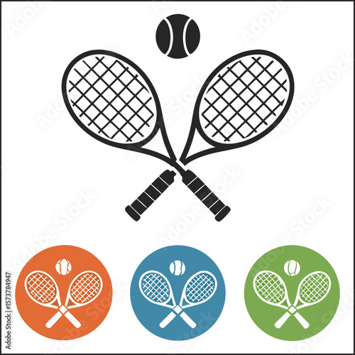 Two racket tennis ball illustration
