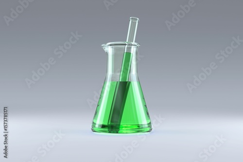 Conical flask with solution