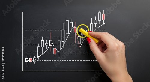 Stock Market Analysis with Candlestick Chart on Blackboard