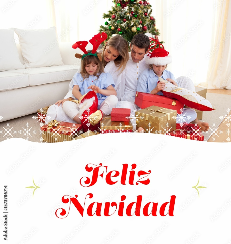 Fototapeta premium a happy family Christmas card