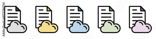 イラストアイコンセット：クラウドファイル