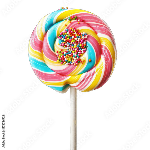 Colorful swirl lollipop with sprinkles (1)